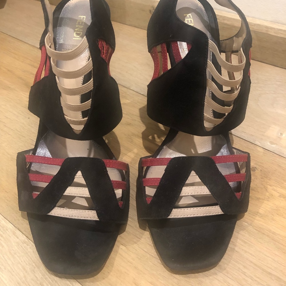 FENDI suede and elastic stilettos